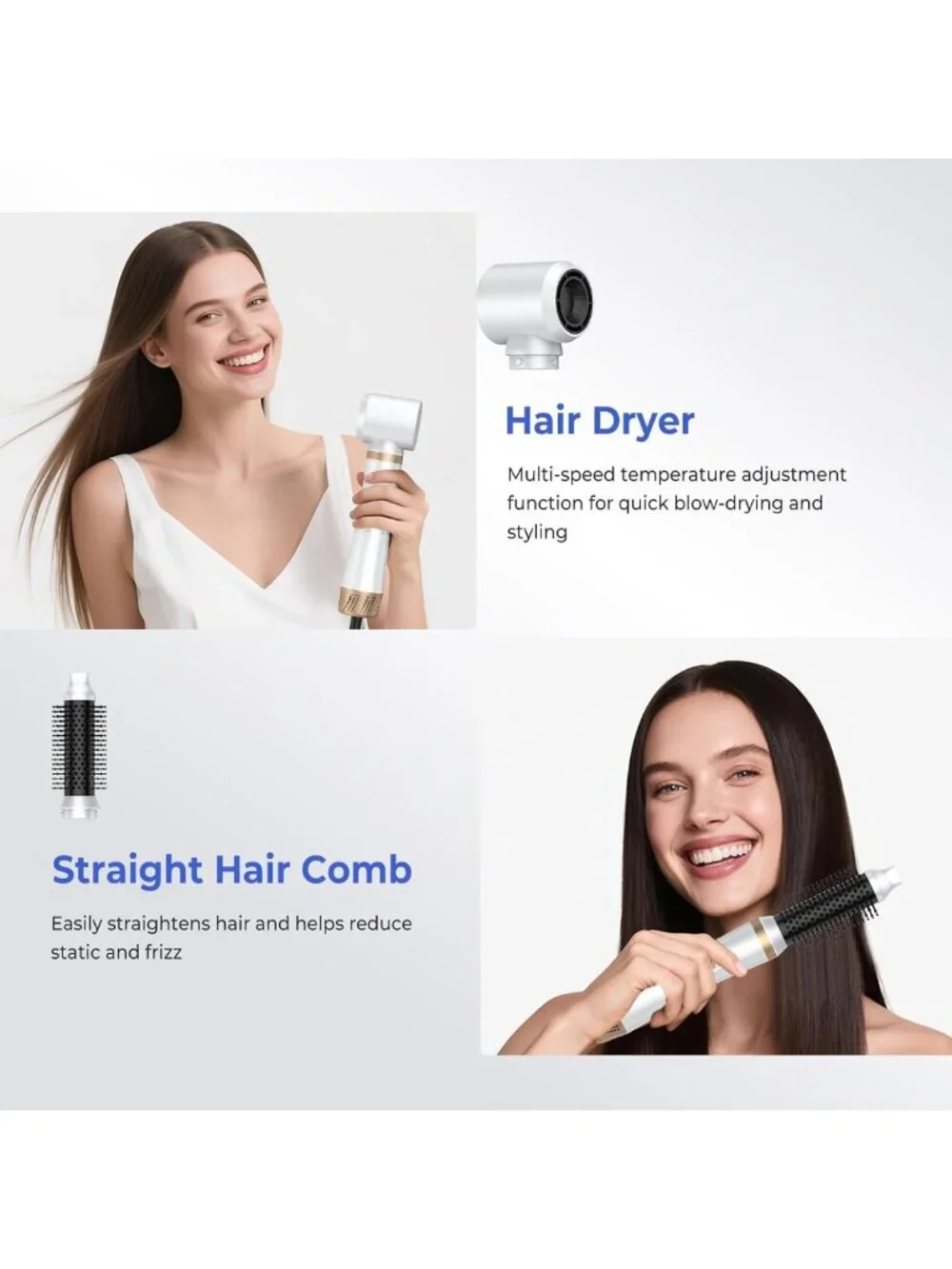 5-in-1 Blow Dryer Brush Set - Ionic Hair Tool for Curling, Volumizing